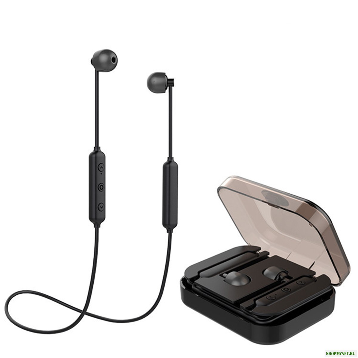 [Bluetooth 5.0] Hifi Wireless Bluetooth Наушник Магнитные адсорбционные стерео спортивные наушники с микрофоном с зарядкой Коробка