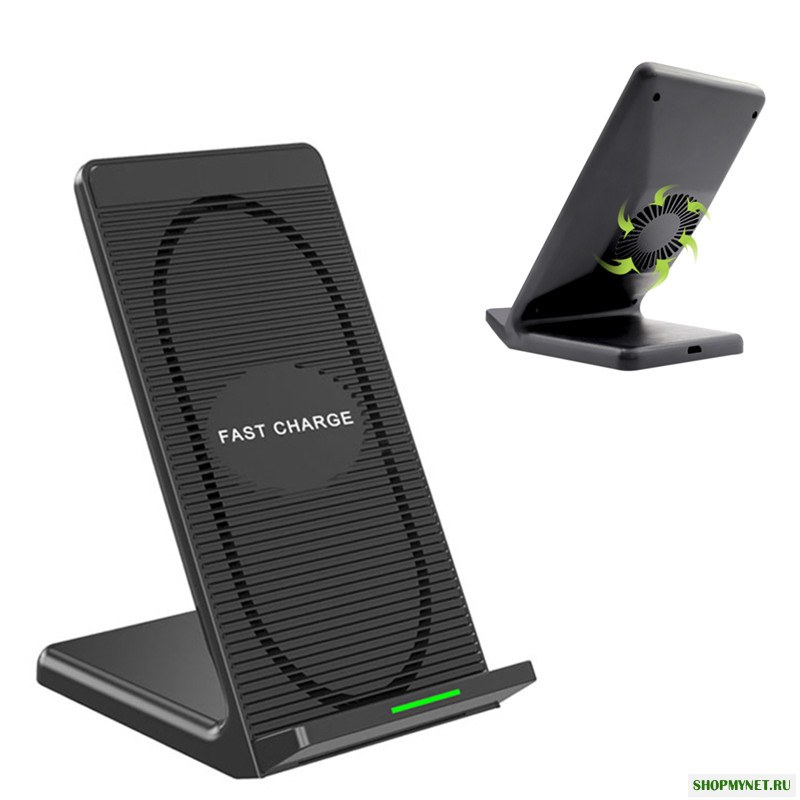 Bakeey Двойные катушки 10W Qi Держатель для беспроводного держателя для зарядного устройства с вентилятором для Samsung S6 S7 S8 Note 8